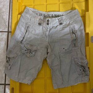 Title: Da-Nang Surplus Cargo Shorts Khaki Tan Y2K Utility — Size XS 40